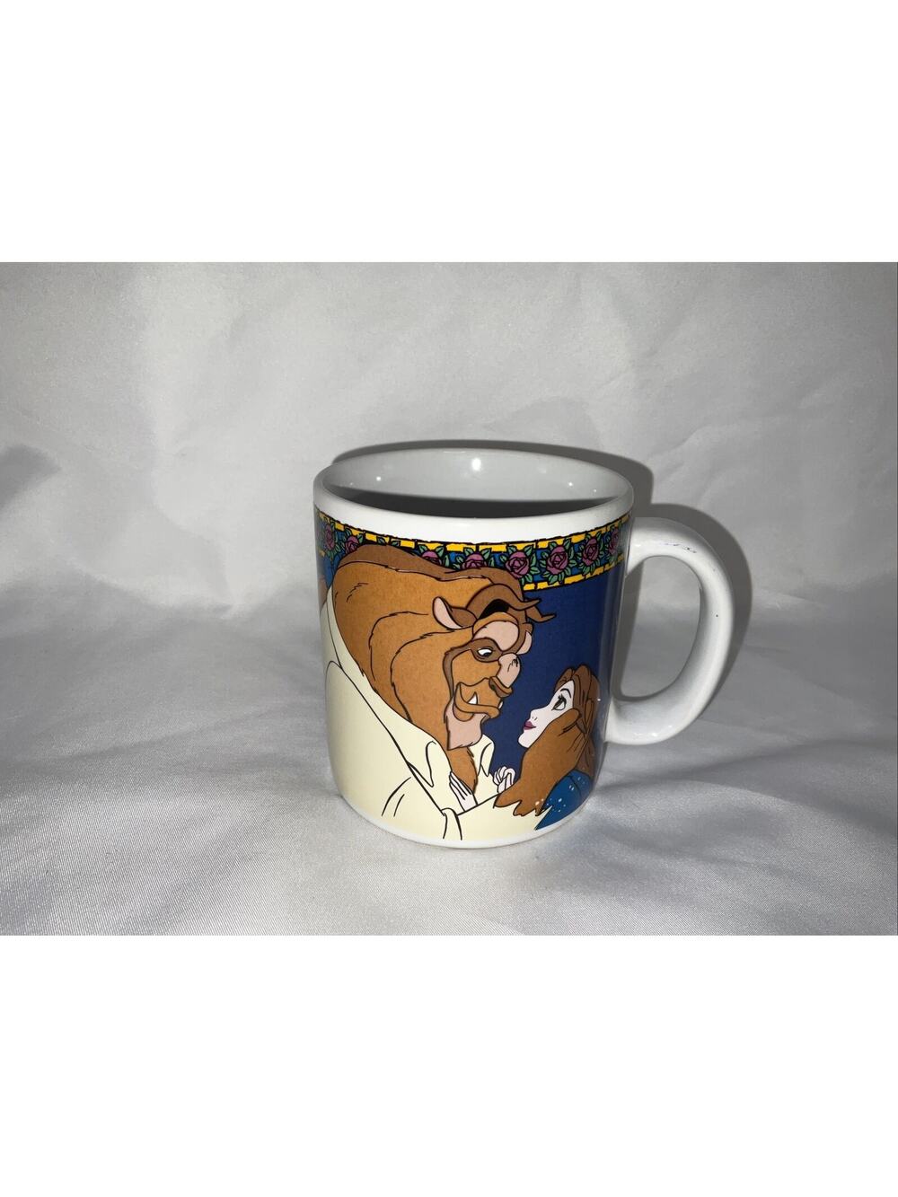 VTG DISNEY BEAUTY AND THE BEAST 1990s COFFEE MUG MADE IN INDONESIA BELLE PRINCE